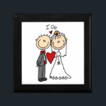 Wedding Couple I Do T-shirts and Gifts Jewelry Box<br><div class="desc">A stick figure bride and groom in a tuxedo and wedding dress with text that reads "I Do" on stick figure wedding couple T-shirts,  mugs,  cards,  stickers,  keepsakes,  keychains,  mousepads,  placemats,  ornaments,  and other bridal apparel and gift items.</div>