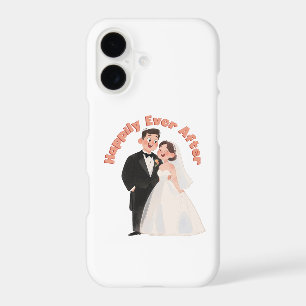 Wedding Couple Illustration Happily Ever After iPhone 17 Case