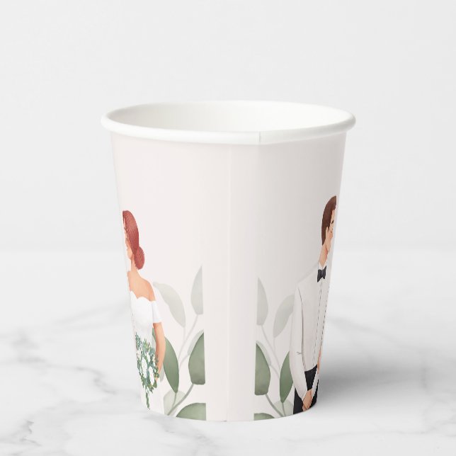 Wedding Couple Illustration Paper Cup (Right)