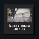 Wedding Couple in a Retro Style Fifties Diner Magnet<br><div class="desc">A cute picture of a bride and grooms legs and feet. Wearing their fancy wedding dress, with casual running shoes. He has black sneakers and hers are vibrant bubblegum pink! The contrast of the black and white theme with the pink shoes really makes the image pop! The happy couple is...</div>