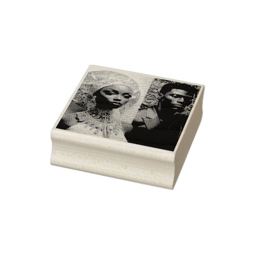 Wedding Couple in Black and White Rubber Stamp