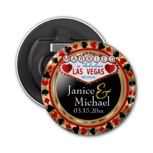 Wedding Couple Las Vegas _ Red  Bottle Opener