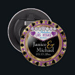 Wedding Couple Las Vegas Style - Purple Bottle Opener<br><div class="desc">Bottle Opener. Wedding Couple Las Vegas Style in purple and gold with DIY text. 📌If you need further customization, please click the "Click to Customize further" or "Customize or Edit Design"button and use our design tool to resize, rotate, change text color, add text and so much more.⭐This Product is 100%...</div>