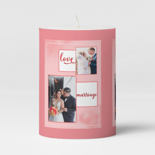 Wedding couple love and happiness pillar candle