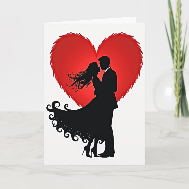 Wedding Couple Love Heart Card (Front)