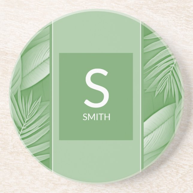 Wedding Couple Monogram Coaster  (Front)