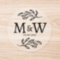 Wedding Couple Monogram Date Botanical Clear