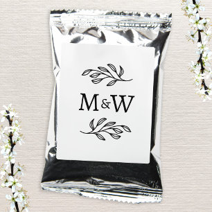 Wedding Couple Monogram Elegant Botanical Coffee Drink Mix