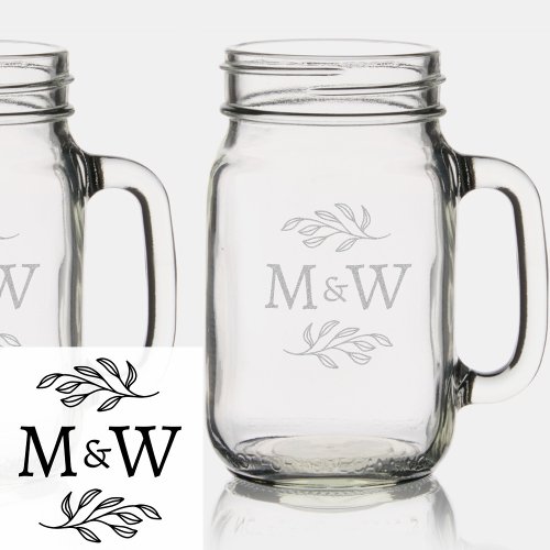 Wedding Couple Monogram Elegant Botanical