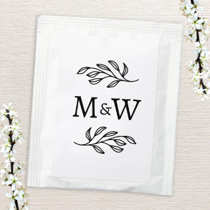 Wedding Couple Monogram Elegant Botanical Tea Bag Drink Mix