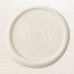 Wedding Couple Monogram Elegant Botanical Wax Seal Sticker<br><div class="desc">Add a touch of class to your wedding with this unique personalized couple monogram initial botanical leaves design.  Modern,  minimalist and simple serif font for a sophisticated look. Ideal for adding a unique touch to your wedding stationery and invitations.  Original art by Nic Squirrell.</div>