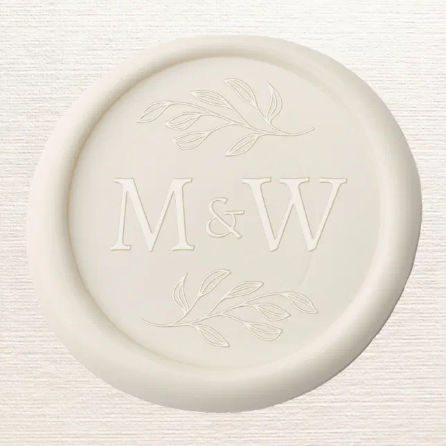 Wedding Couple Monogram Elegant Botanical Wax Seal Sticker | Zazzle