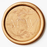 Wedding Couple Monogram Elegant Botanical Wax Seal Sticker<br><div class="desc">Add a touch of class to your wedding stationery with this unique personalized couple monogram initial botanical leaves design.  Modern,  minimalist and simple serif font for a sophisticated look. Ideal for adding a unique touch to your wedding stationery and invitations.  Original art by Nic Squirrell.</div>