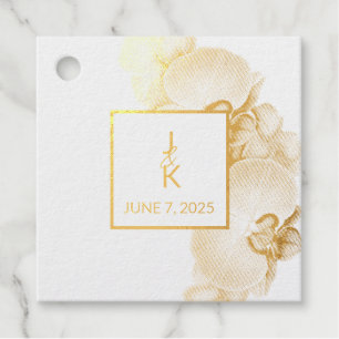 Wedding Couple Monogram Foil Favor Tag