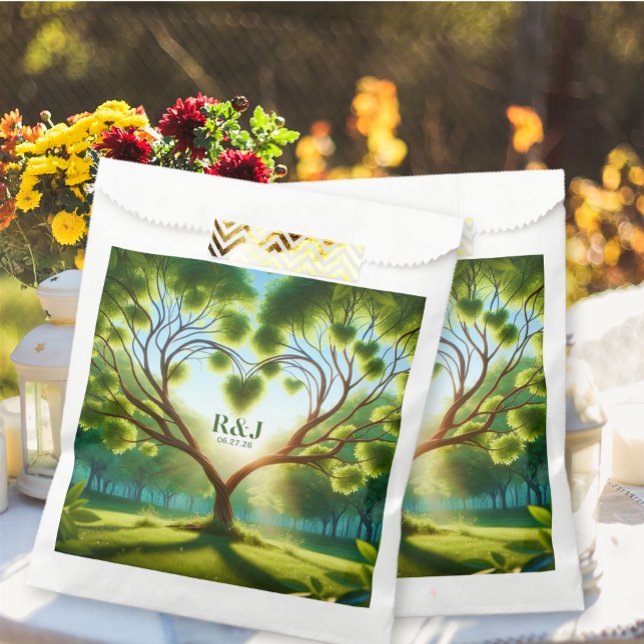 Wedding Couple Monogram Green Favor Bag (Wedding Couple Monogram Green Favor Bags)