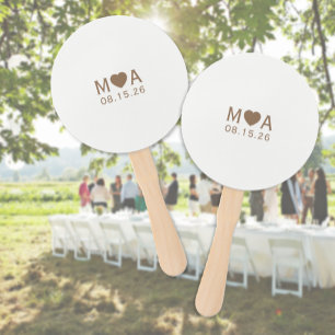 Wedding Couple Monogram Hand Fan