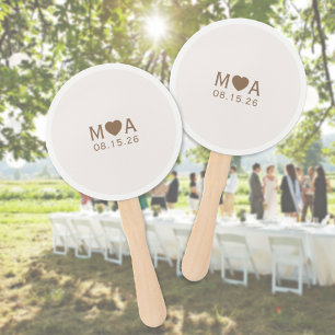 Wedding Couple Monogram Hand Fan