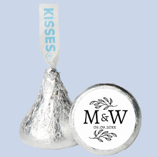 Wedding Couple Monogram Initials Date Botanical Hershey®'s Kisses®