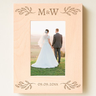 Wedding Couple Monogram Initials Date Personalized Engraved Frames