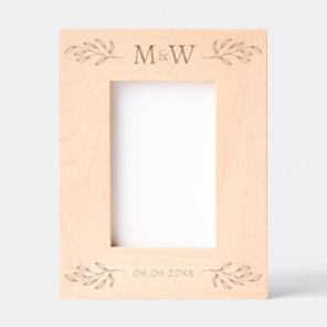 Wedding Couple Monogram Initials Date Personalized Engraved Frames