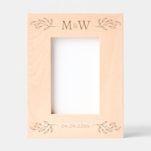 Wedding Couple Monogram Initials Date Personalized Engraved Frames