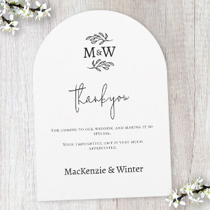 Wedding Couple Monogram Initials Thank You Card