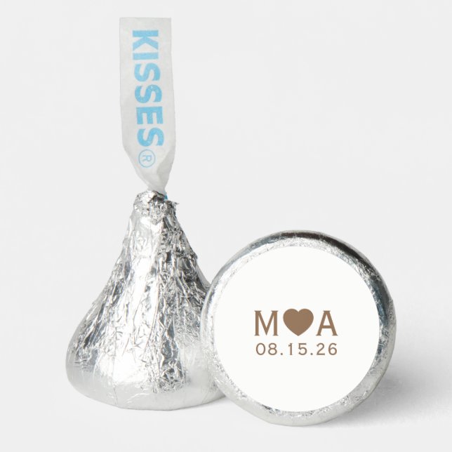 Wedding Couple Monogram Love Heart Hershey®'s Kisses® (Front)