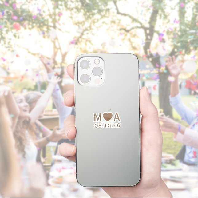 Wedding Couple Monogram Love Heart Sticker (Creator Uploaded)