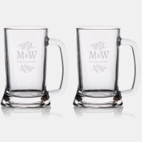 Wedding Couple Monogram Names Elegant Botanical
