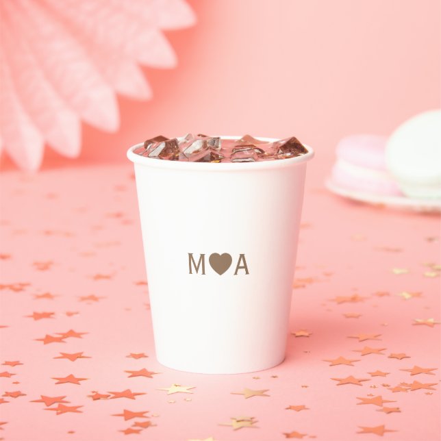 Wedding Couple Monogram Paper Cups (Insitu)