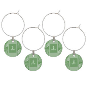 Wedding Couple Monogram Wine Charm