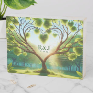 Wedding Couple Monogram Wooden Box Sign