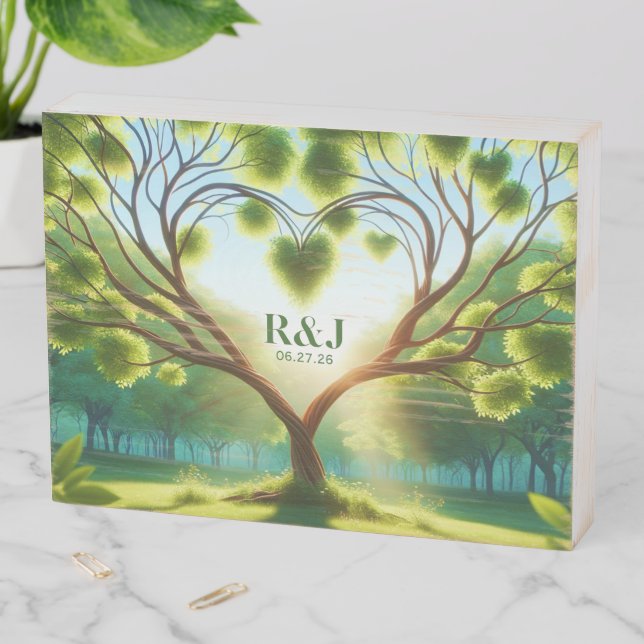 Wedding Couple Monogram Wooden Box Sign (In Situ Horizontal)