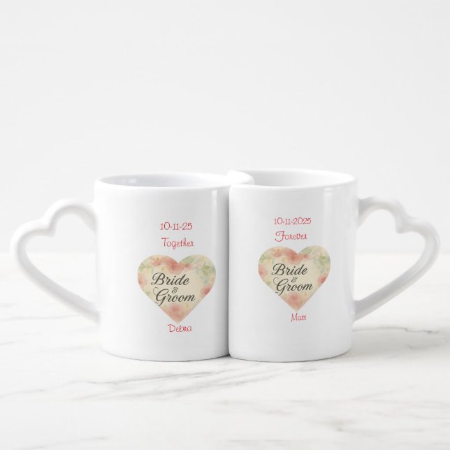 Wedding Couple Mug, Wedding Favor,  mug Keepsake (Front Nesting)