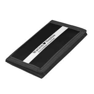 Wedding Couple Name Black White Tri-fold Wallet