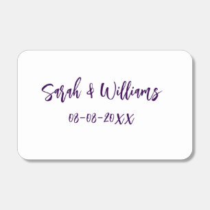 Wedding couple. Name date purple simple minimal mo Matchboxes