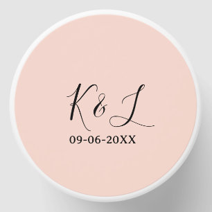 Wedding couple name letter date red pastel backgro mini candle favors