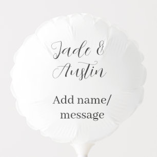 Wedding couple name message date romantic elegant balloon