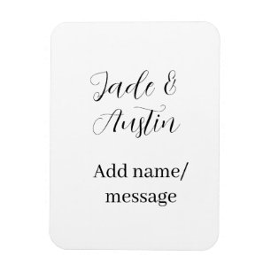 Wedding couple name message date romantic elegant magnet