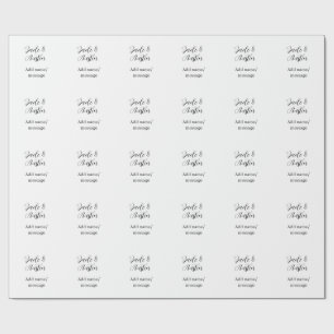 Wedding couple name message date romantic elegant wrapping paper