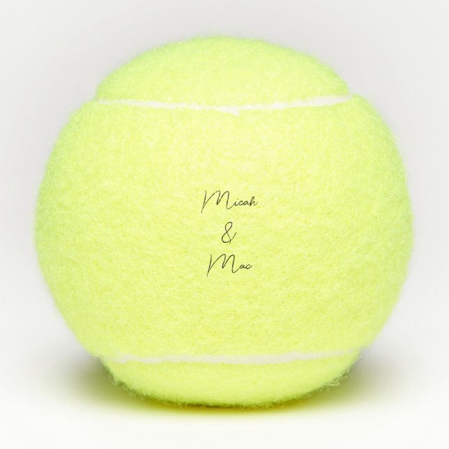 Wedding Couple Names Date Personalized Tennis Balls (Front)