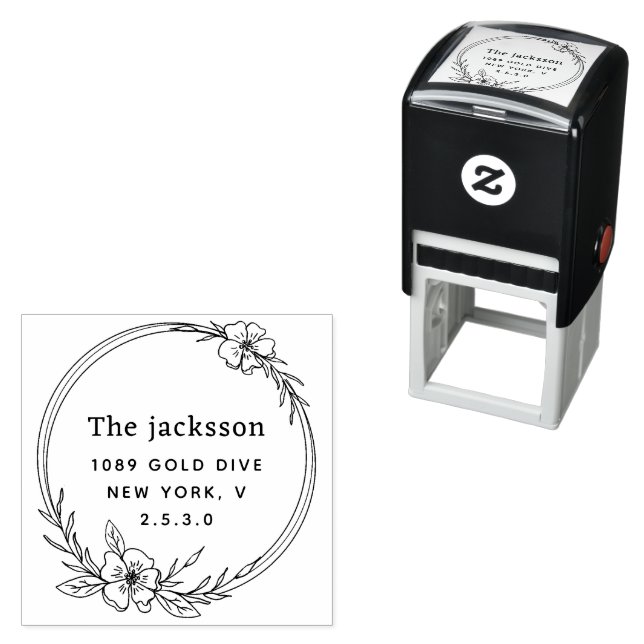 wedding Couple Names Simple Typography Wedding Self-inking Stamp (In Situ)