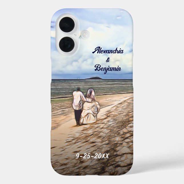 Wedding Couple Newlywed Photo Personalize Case-Mate iPhone Case (Back)