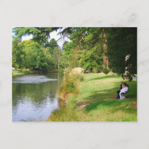 Wedding Couple on Avon River, New Zealand Postcard