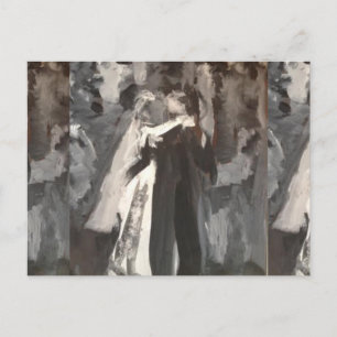 Wedding Couple Painting Wedding Postcard