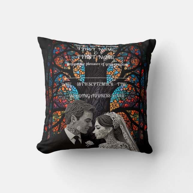 Wedding couple personalised gift ideas throw pillow (Front)