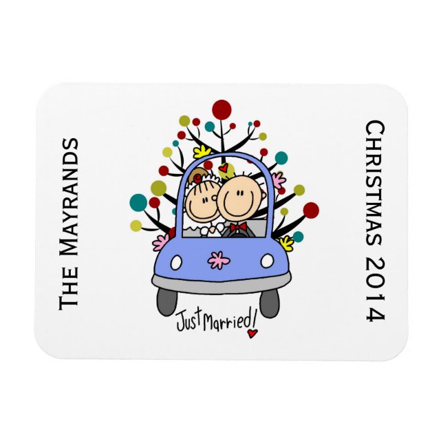 Wedding Couple Personalized Holiday Flexi Magnet (Horizontal)