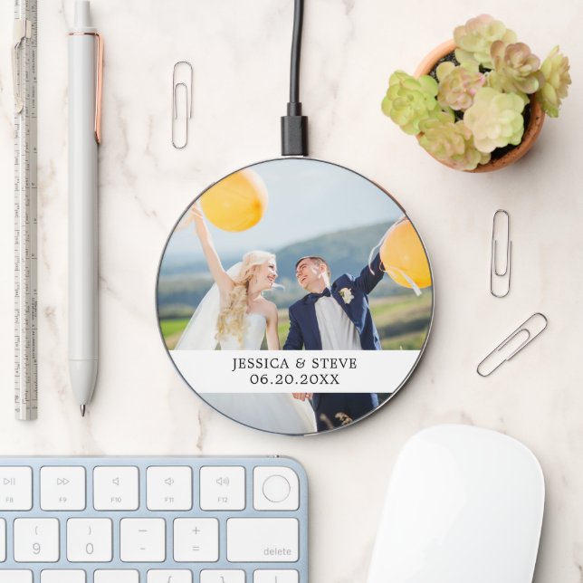 Wedding Couple Photo Personalized  Wireless Charger (Desk)