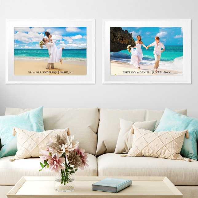 Wedding Couple Photos Personalized Print Set (Choose from a variety of sizes. )