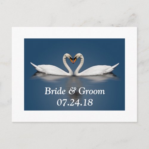Wedding Couple Pretty Swans Save The Dates Card